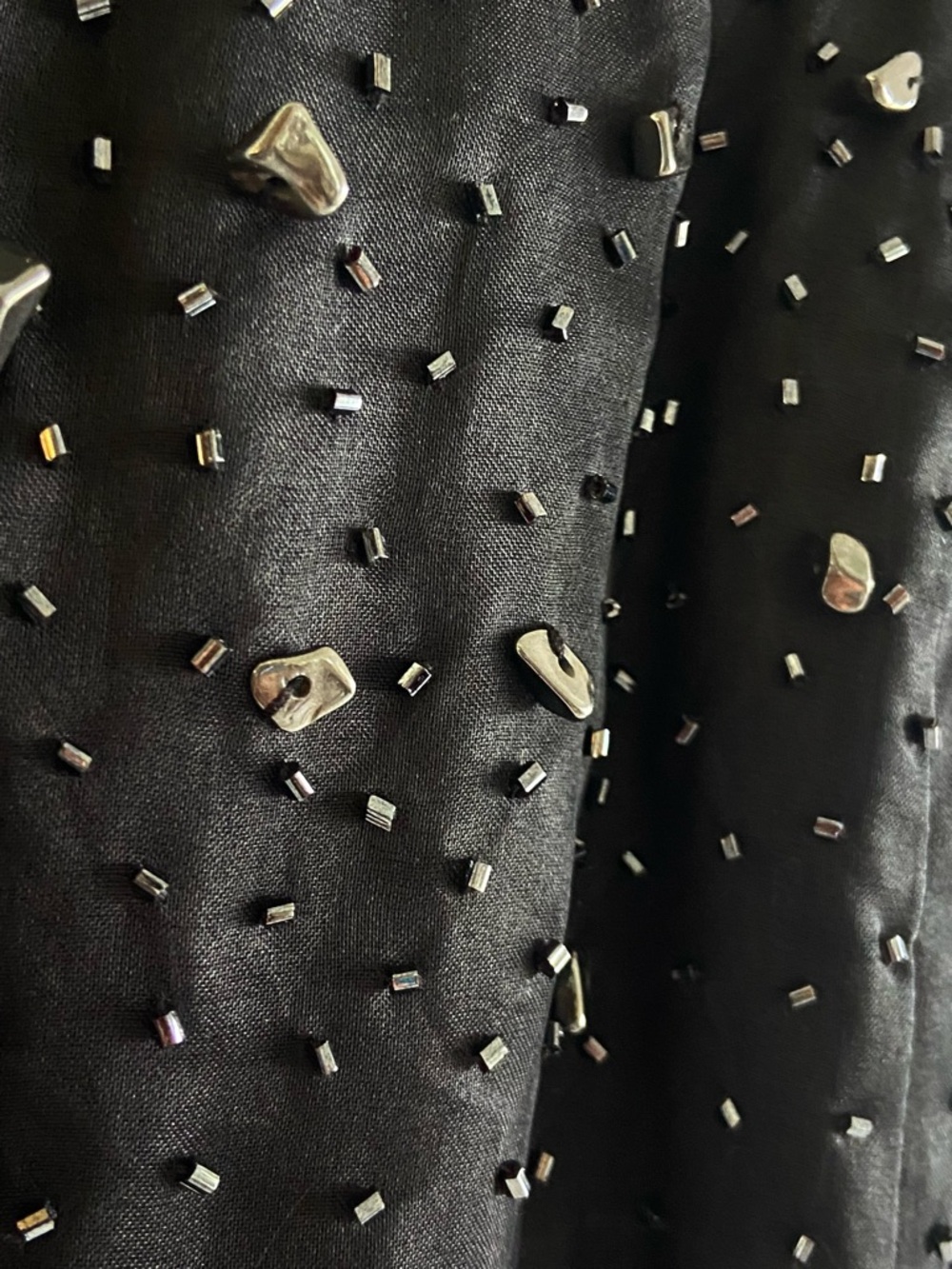Dana Buchman Black Beaded Silk Evening Gala Maxi Skirt 12 - Picture 3 of 7